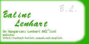 balint lenhart business card